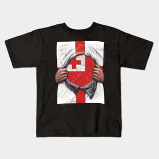 Tonga Flag English Flag Ripped - Gift for Togan From Tonga Kids T-Shirt